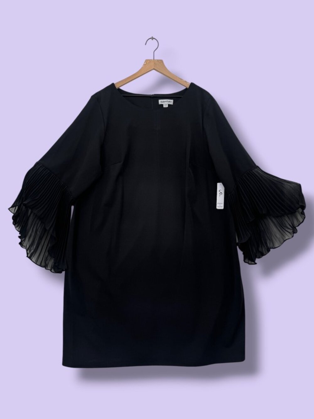 Shelby & Palmer Plus Sheer‎ Bell Sleeve Dress